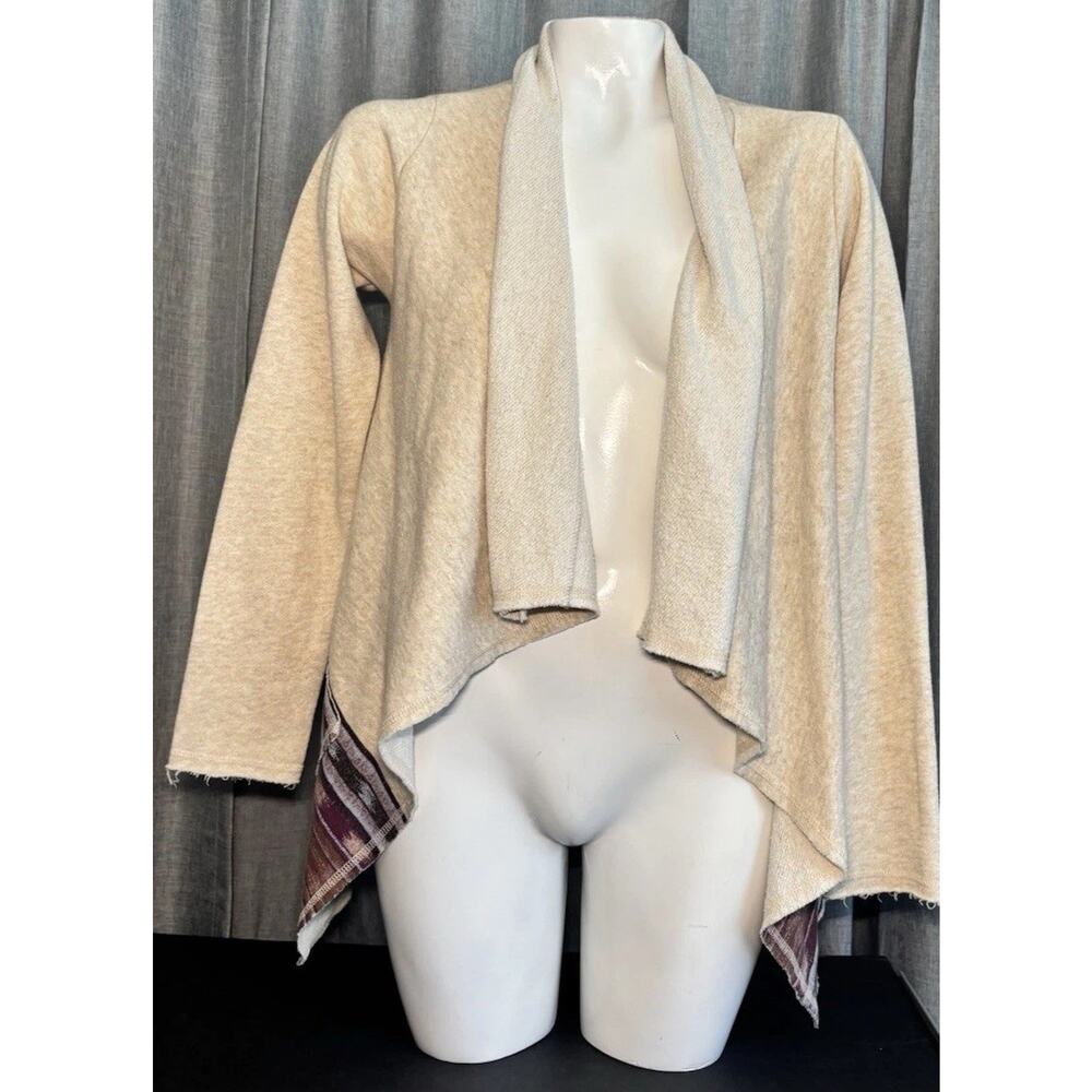 Billabong Tan Southwest Print Open Front Draped Cardigan Size Small